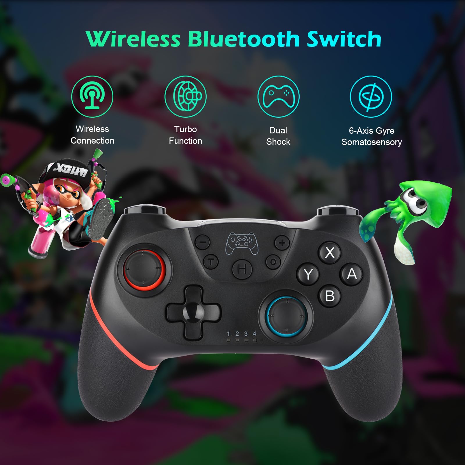 Sendowtek Manette Switch/Switch2, Sans Fil Rechargeable Bluetooth | Télécommande de jeu. Compatible PC et Nintendo Switch/Switch2.