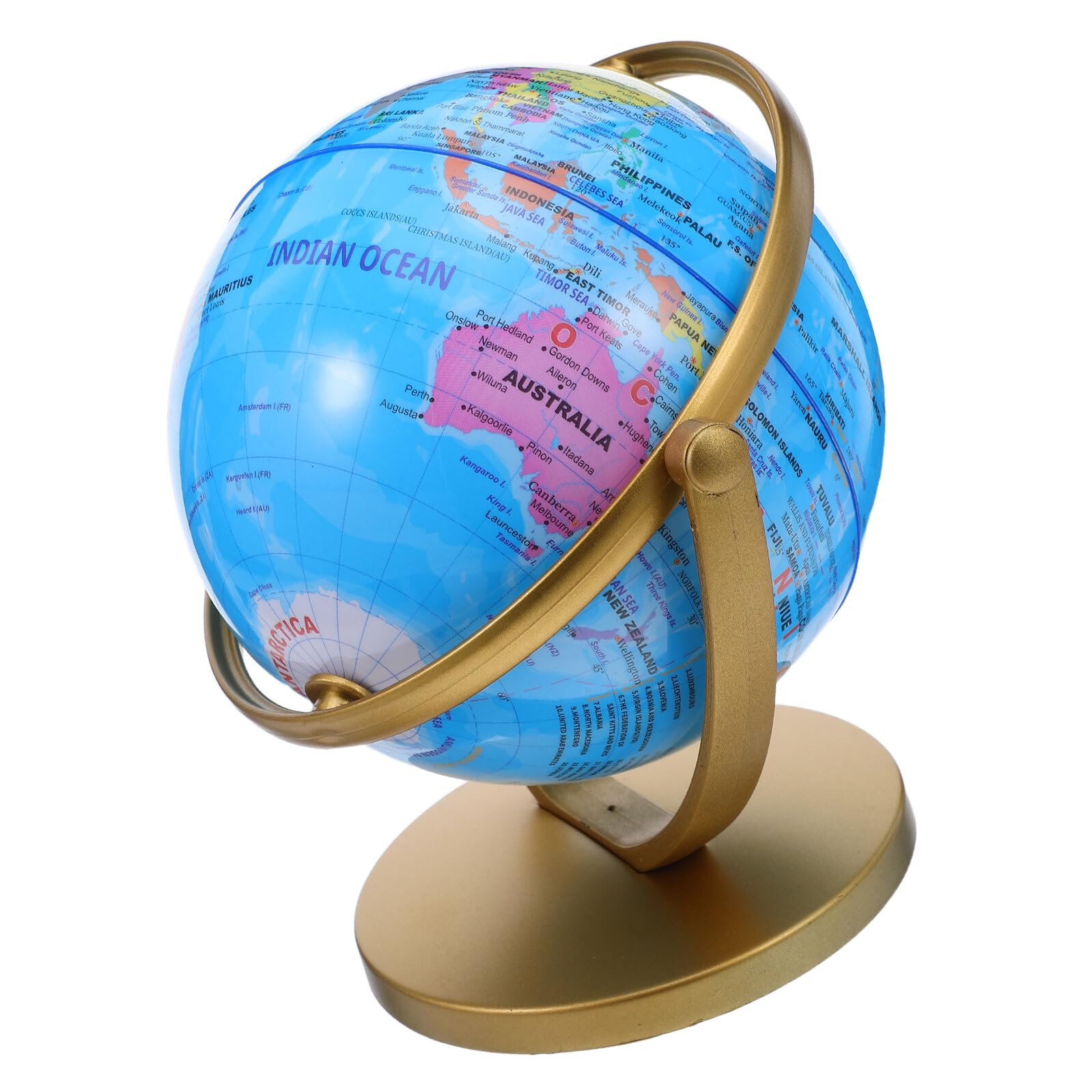 Globe terrestre décoratif pour bureau avec étiquettes claires anglais