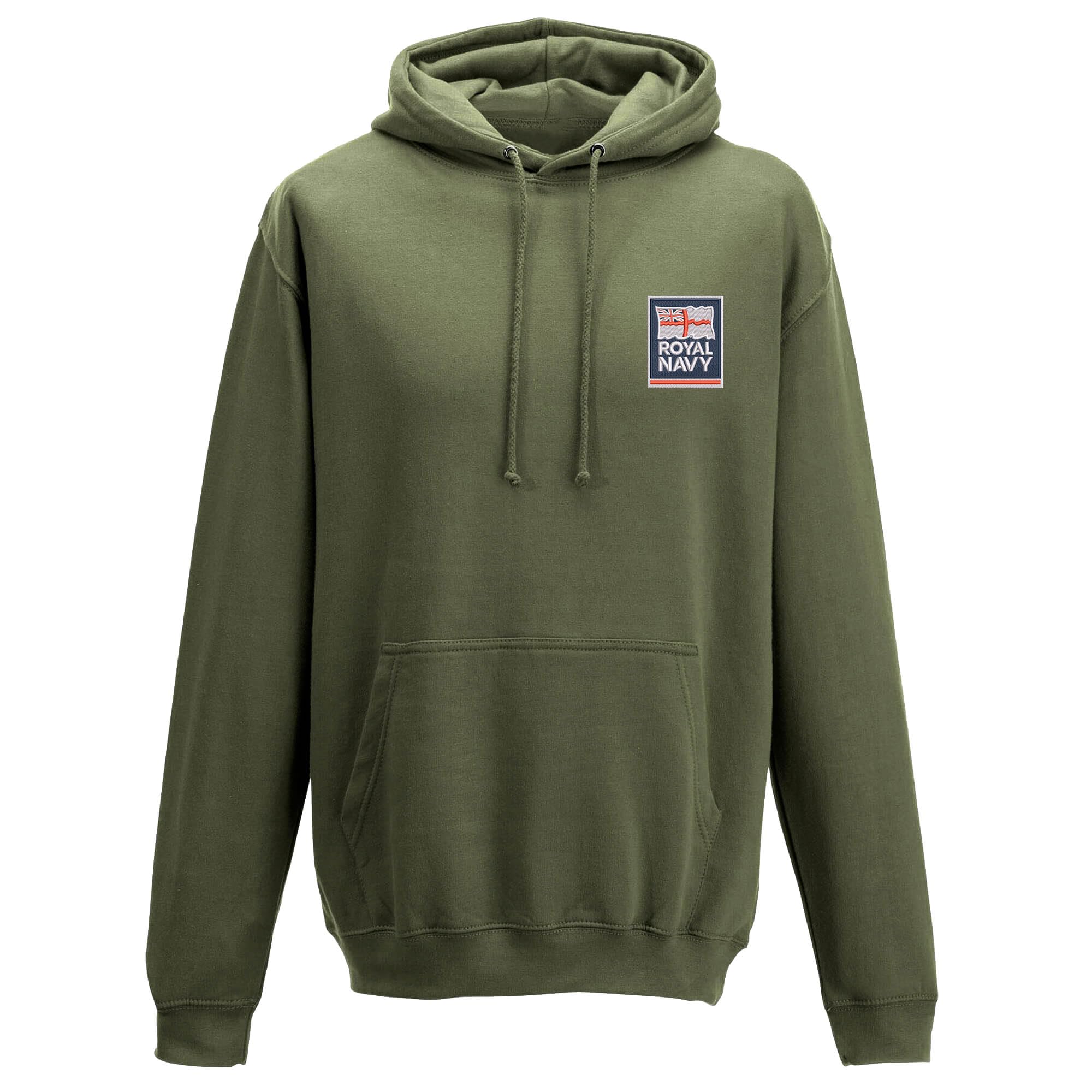 The Military Store Men's Military Green Royal Navy Embroidered Hoodie, 3X Large