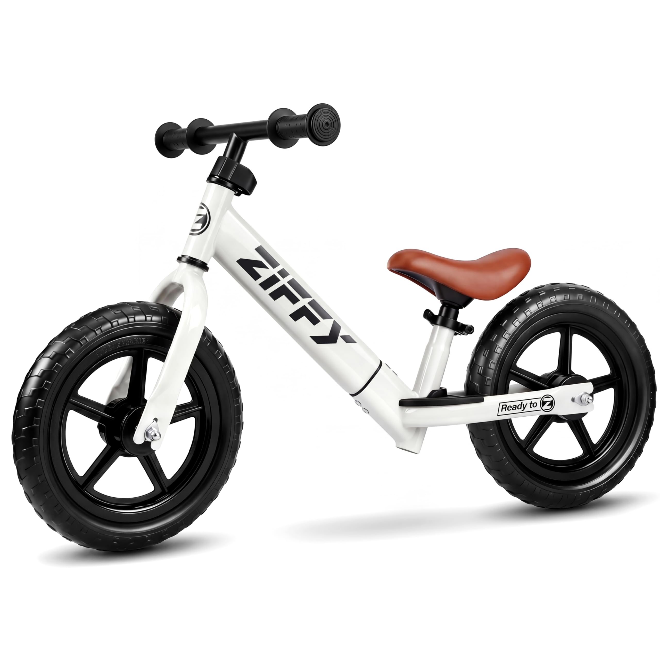 ZIFFY 12 Inch Toddler Balance Bike for 2-5 Years Old, No-Pedal Kids Balance Bike Toy, Lightweight Steel Frame, Sporty Outdoor Gift for Boys & Girls (White) — image 1