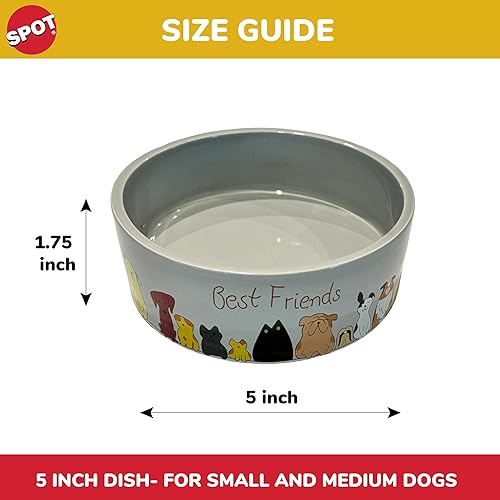 Miniatura 2 de SPOT by Ethical Products - Cuenco de cerámica pesada para perros y gatos, plato duradero para perros y agua, apto para lavavajillas, plato para