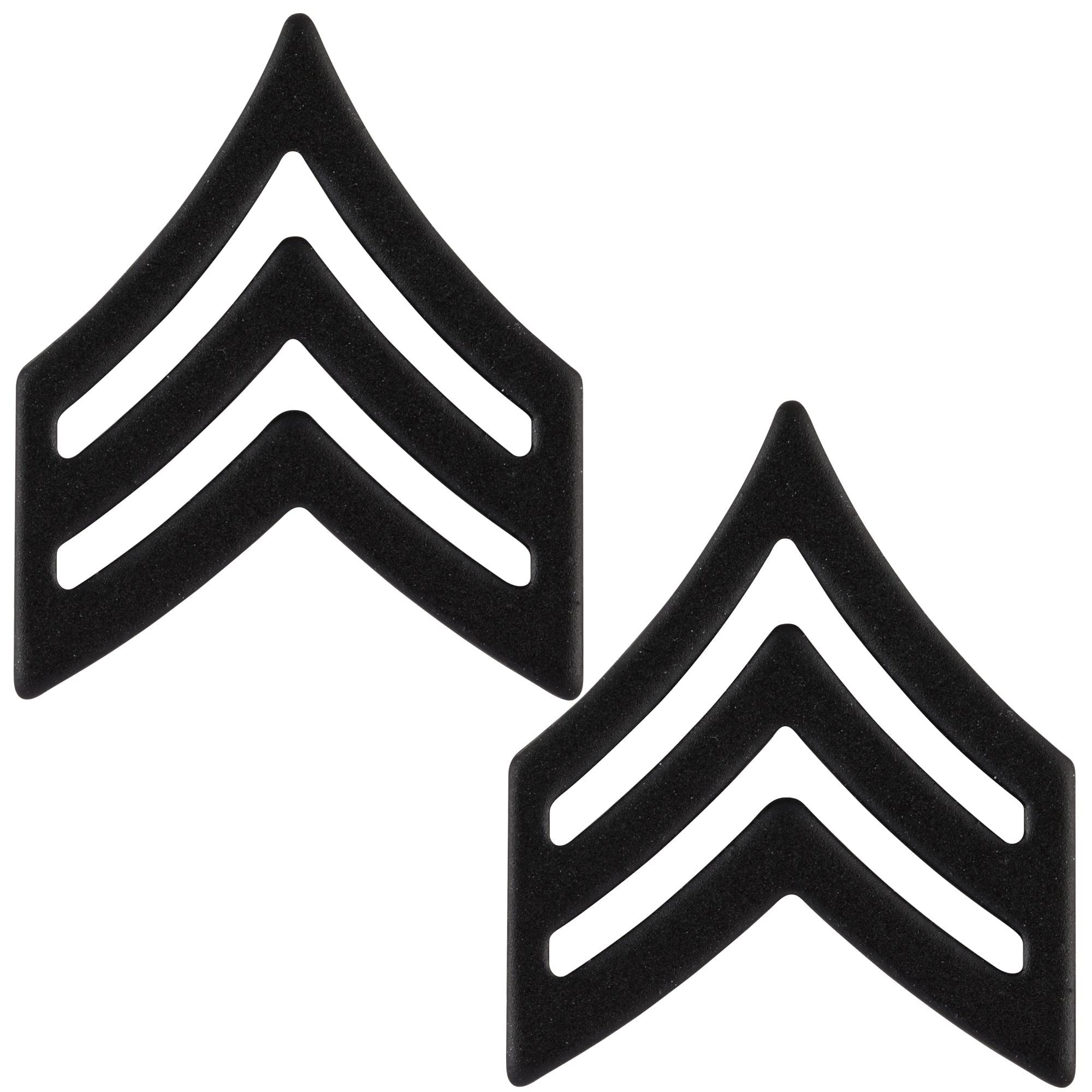 US Army Sergeant Rank Subdued Black Metal Pin On, Black, One size