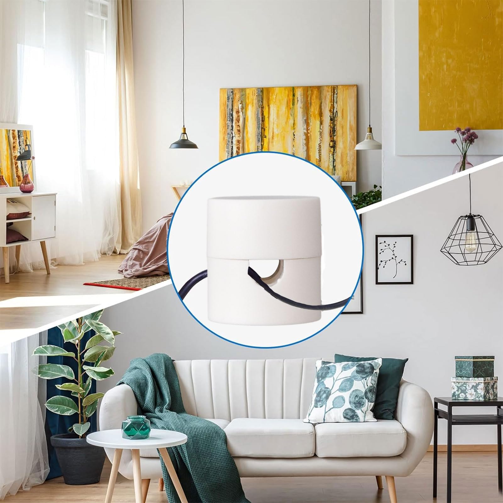 INCREWAY Swag Haak voor Kroonluchter Plafondverlichting Kabel, 10 STKS Lamp Haak voor Stof Elektrisch Koord Kabel Opknoping Hanger Verlichtingsarmaturen, Wit
