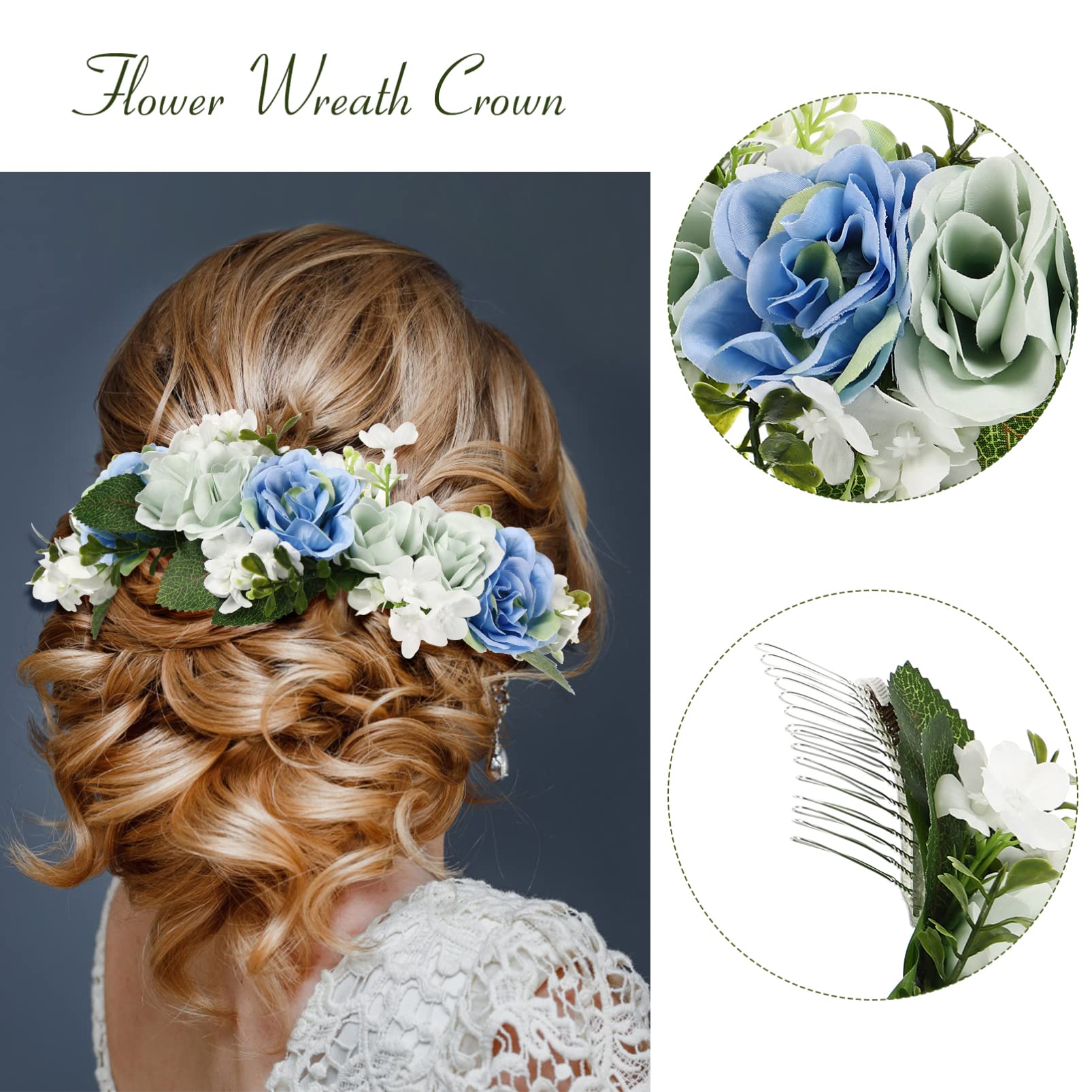 FRCOLOR Couronne de fleurs tropicales pour remise de diplôme - Accessoire pour cheveux pour femme - Pour mariée, demoiselle d'honneur, mariage, fête de plage