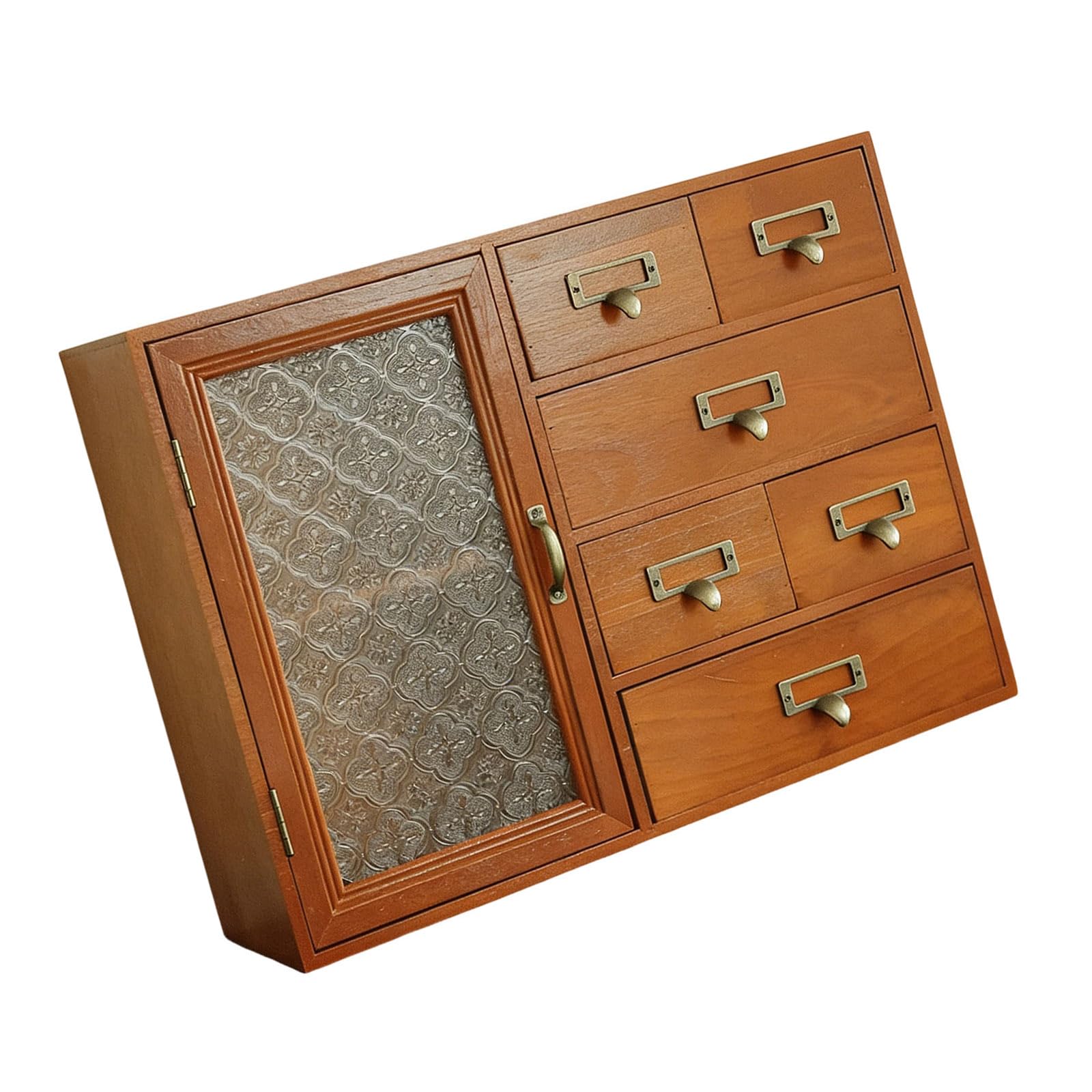 Hsioluted Spacious Wooden Tea Set Organizers for Countertop Featuring Natural Grains Storage Box Wood Tea Set