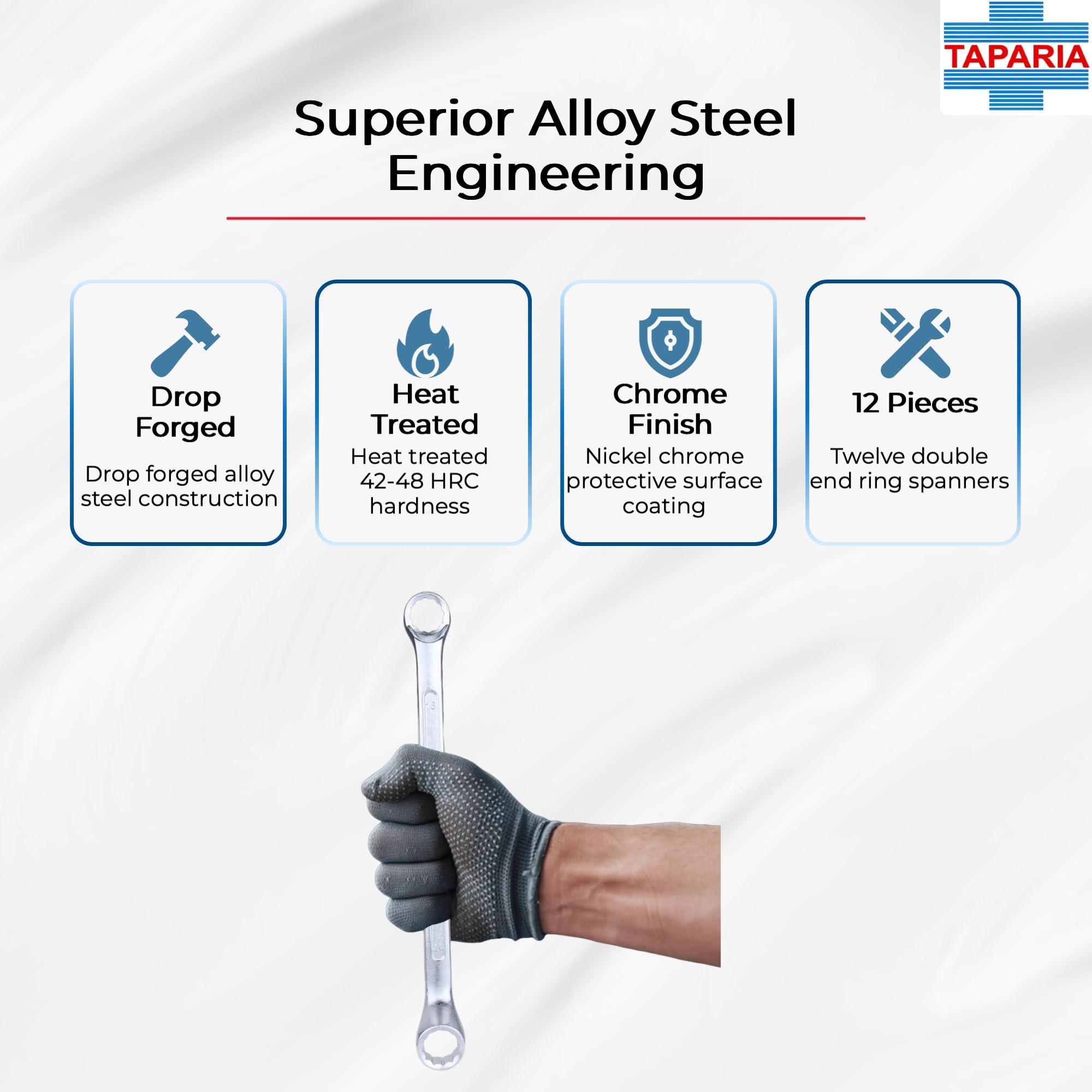 Taparia 1812 Ring Spanner Set, 40.5 x 9 cm 1