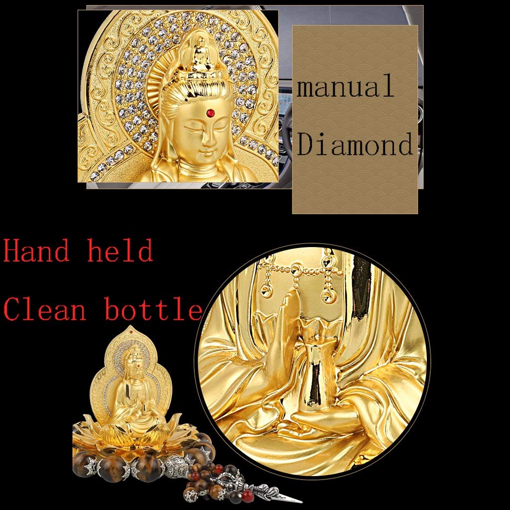 Buda Estatua Golden Cuerpo Tathagata Maitreya Zen Buddha Buda de Doble Cara Guanyin Hecho a Mano Diamantes Sentado Buda Artesanía Decoración (Color : A)