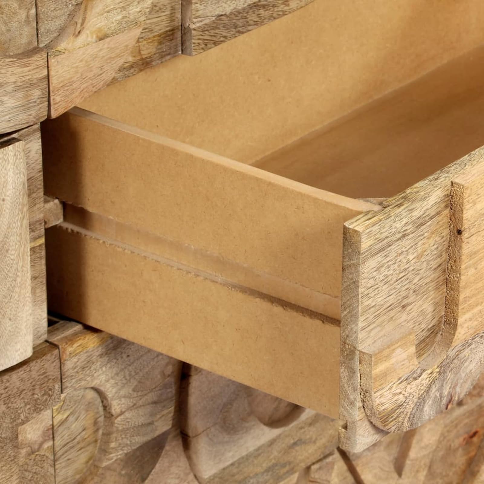 Homgoday ABC-Schrank mit 6 Schubladen 120x35x79 cm Massivholz Mango küchenmöbel Model247712