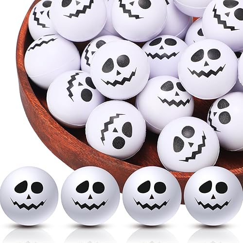 Jerify 30 bolas de estrés de Halloween de 1.57 pulgadas de espuma de poliuretano, mini bolas de estrés de espuma de Halloween para suministros de