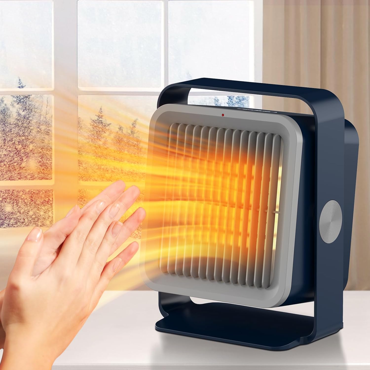 Small Space Heater, PTC Portable Heater with TipOver and Overheat