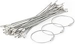 Keychain, Wisdompro 6 Pack 6.3‘’ Stainless Steel Wire Ring 2mm Cable Loops for Hanging Luggage Tag, Keyrings, ID Tag (Pack of 6-6.3 inch)