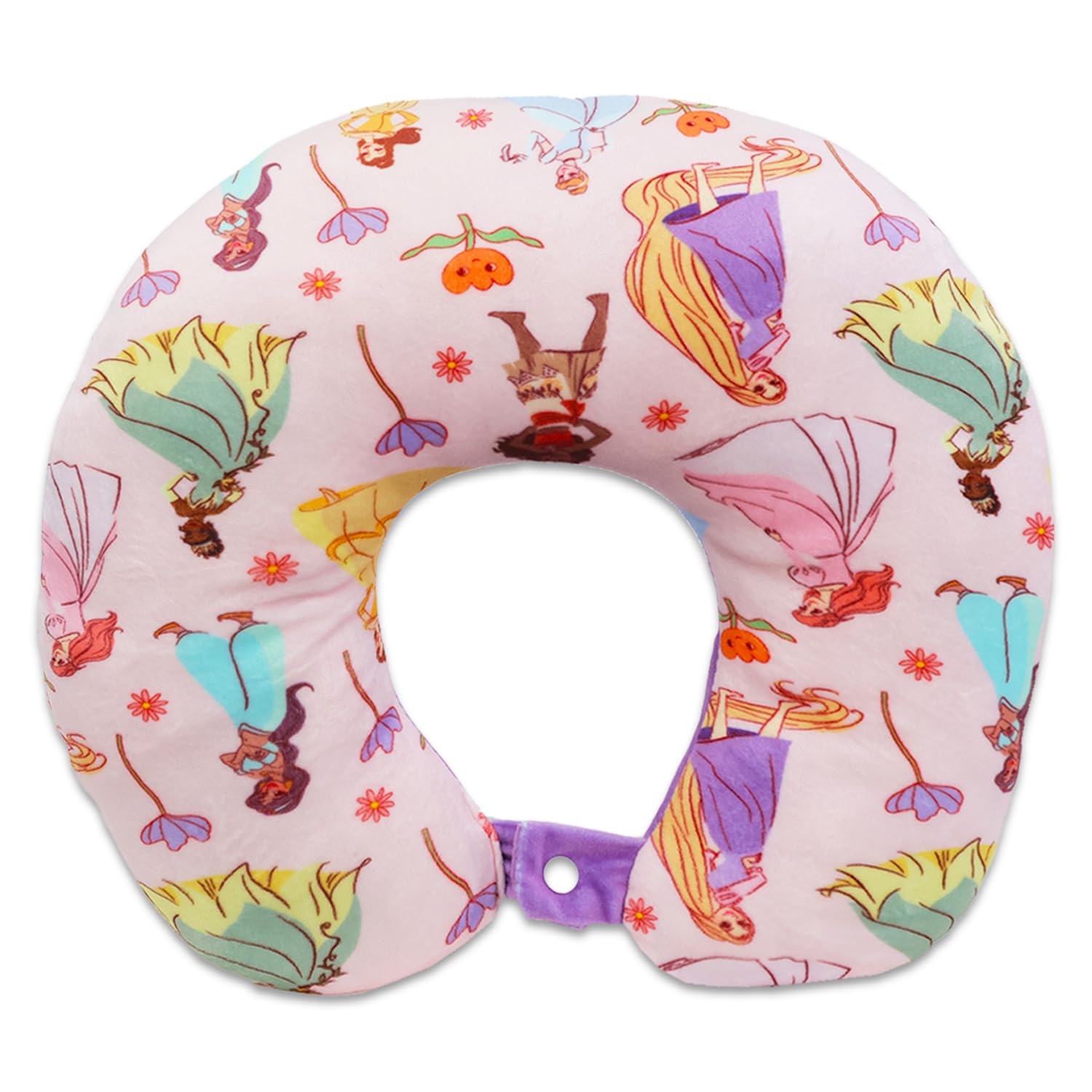 Disney Podróżna poduszka pod szyję dla dzieci – zestaw z poduszką pod szyję księżniczki Disney 33 cm, tatuaże, naklejki, nie tylko, zestaw akcesoriów podróżnych dla dziewczynek
