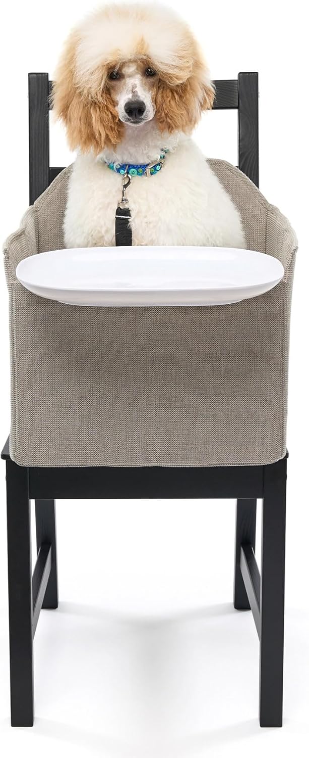 3-in-1 Convertible Pet High Chair, Dining Booster Seat & Travel Car Seat for Pets, Sand
