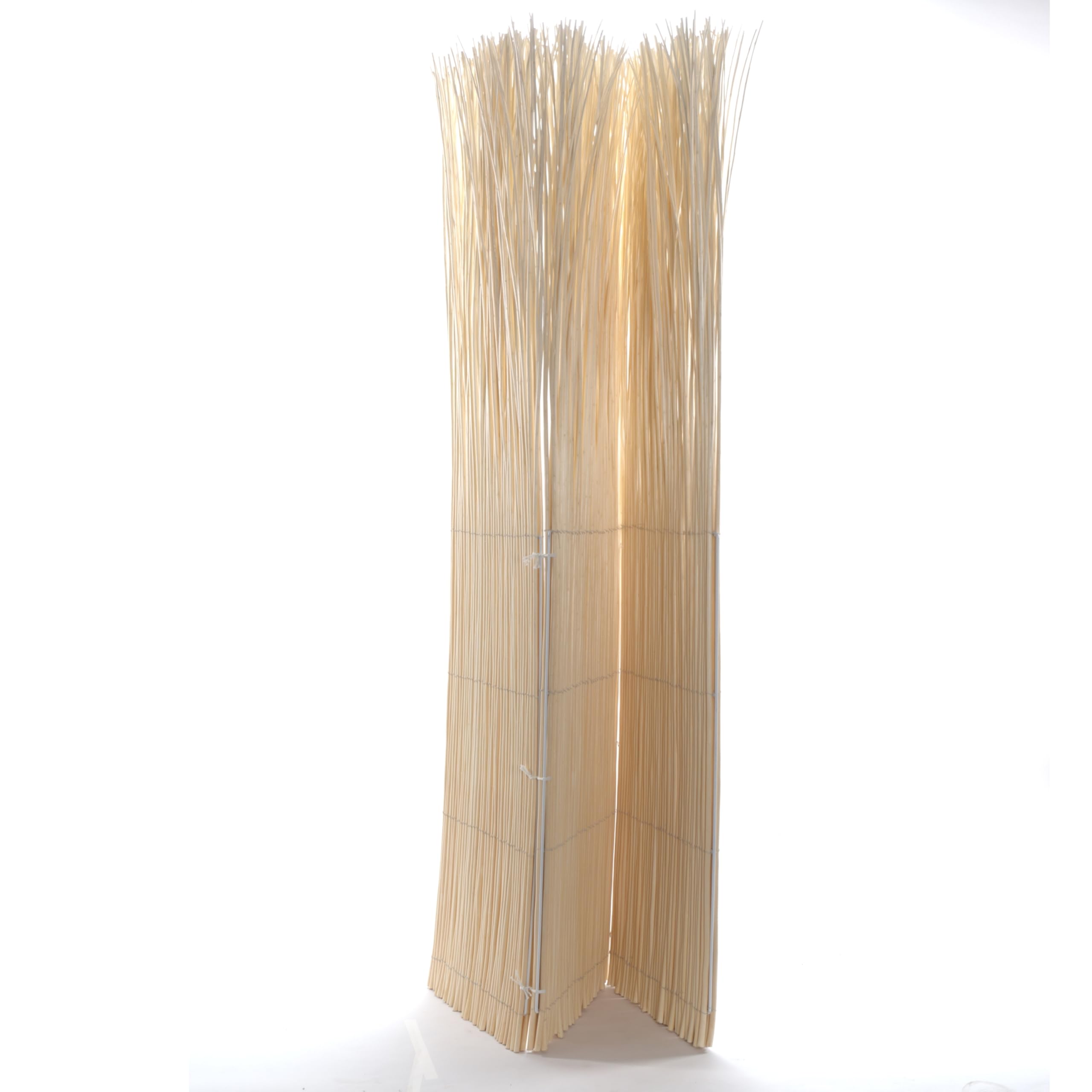DESIGN DELIGHTS Séparateur de pièce Nature | 165x120cm(hxl), Blanchi | Paravent de Bien-être en Branches de Saule, cloison en 3 Parties/Pare-Vue en Bois de Saule