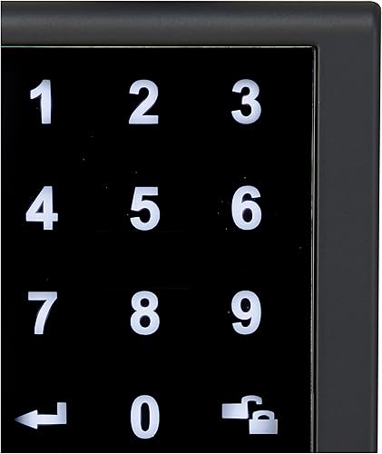 Miniatura 4 de Tienda Basics Cerradura electrónica del teclado de la puerta del cerrojo de la pantalla táctil del grado 3 con manija, negro mate, 5.236 in H