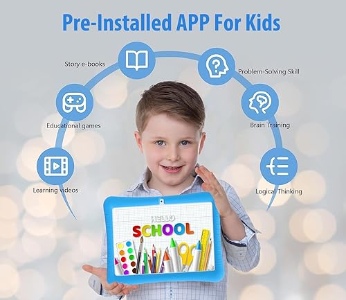 Miniatura 7 de Tableta para niños, Android de 10 pulgadas para niños, 4 GB de RAM 64 GB ROM, pantalla táctil IPS HD de 1280 x 800, tableta con control parental,