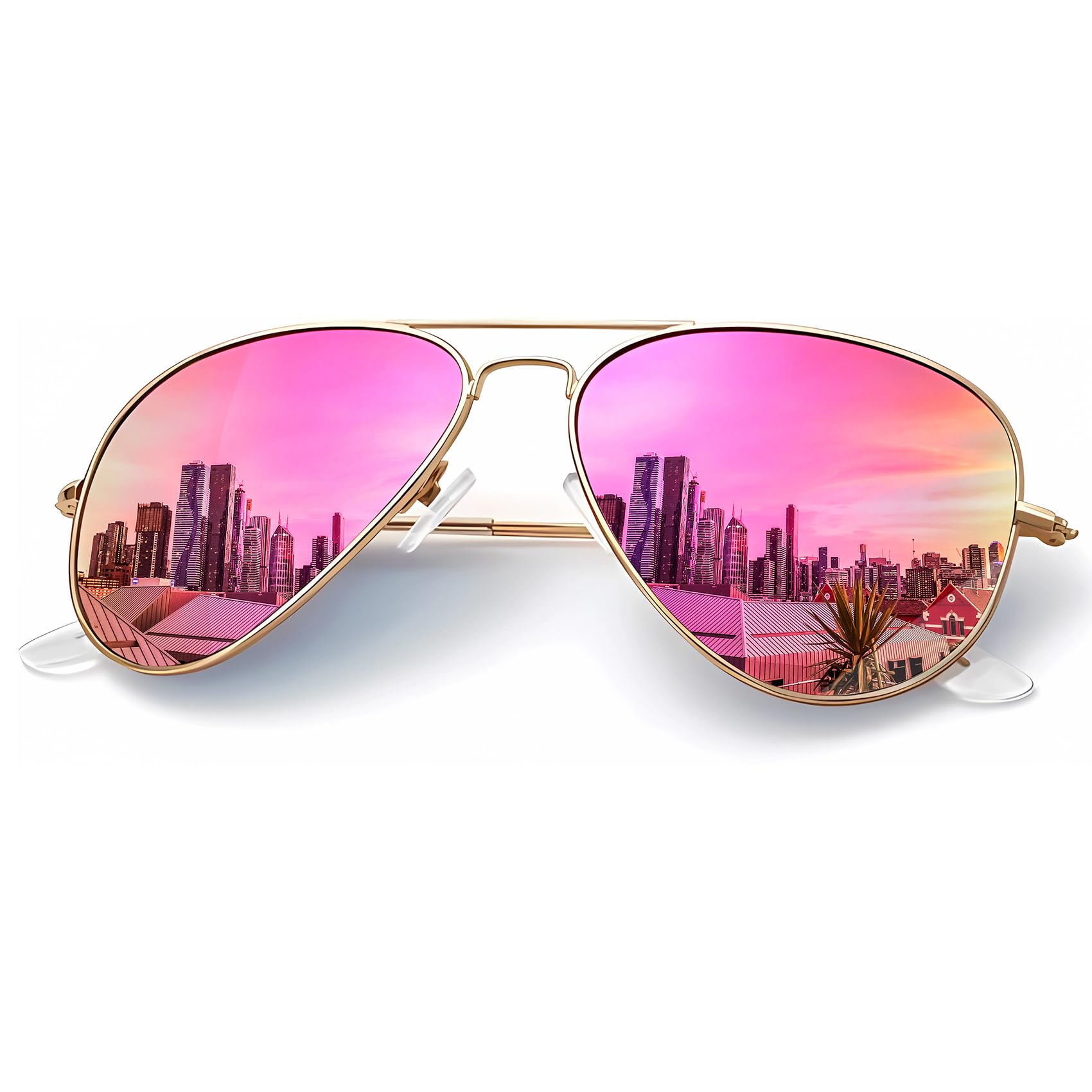 KALIYADI Classic Aviator Sunglasses for Men Women Driving Sun glasses Polarized Lens UV Blocking D Pink 62 Millimeters 1