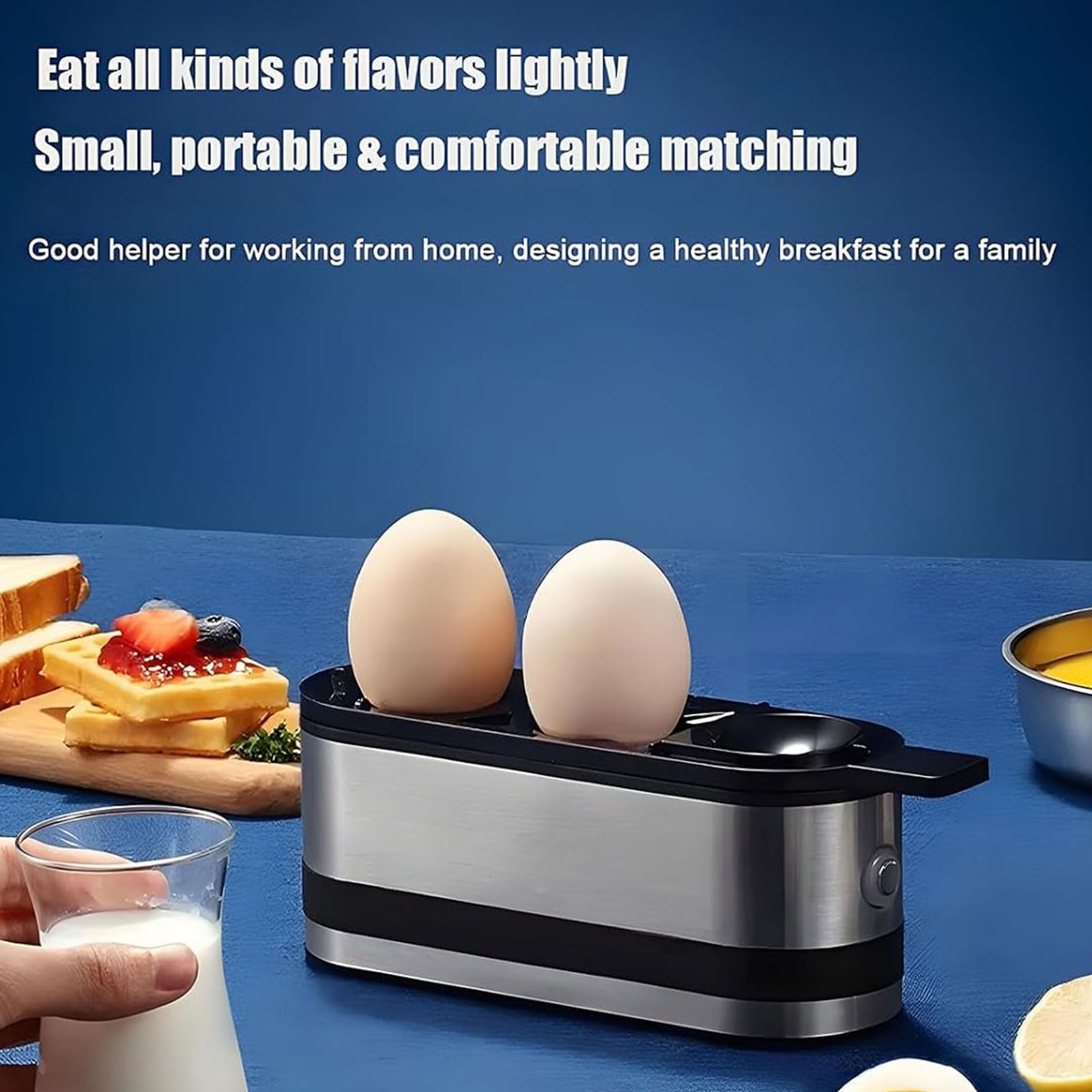 Cocedor de Huevos Inteligente 250W, Eléctrico para 2 Huevos