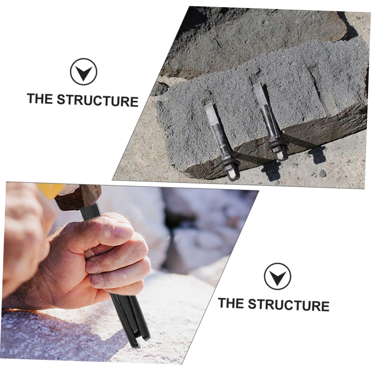 HOMSFOU Professional Stones Chopping Tool Heat Treatment Process Efficient Stone Splitting