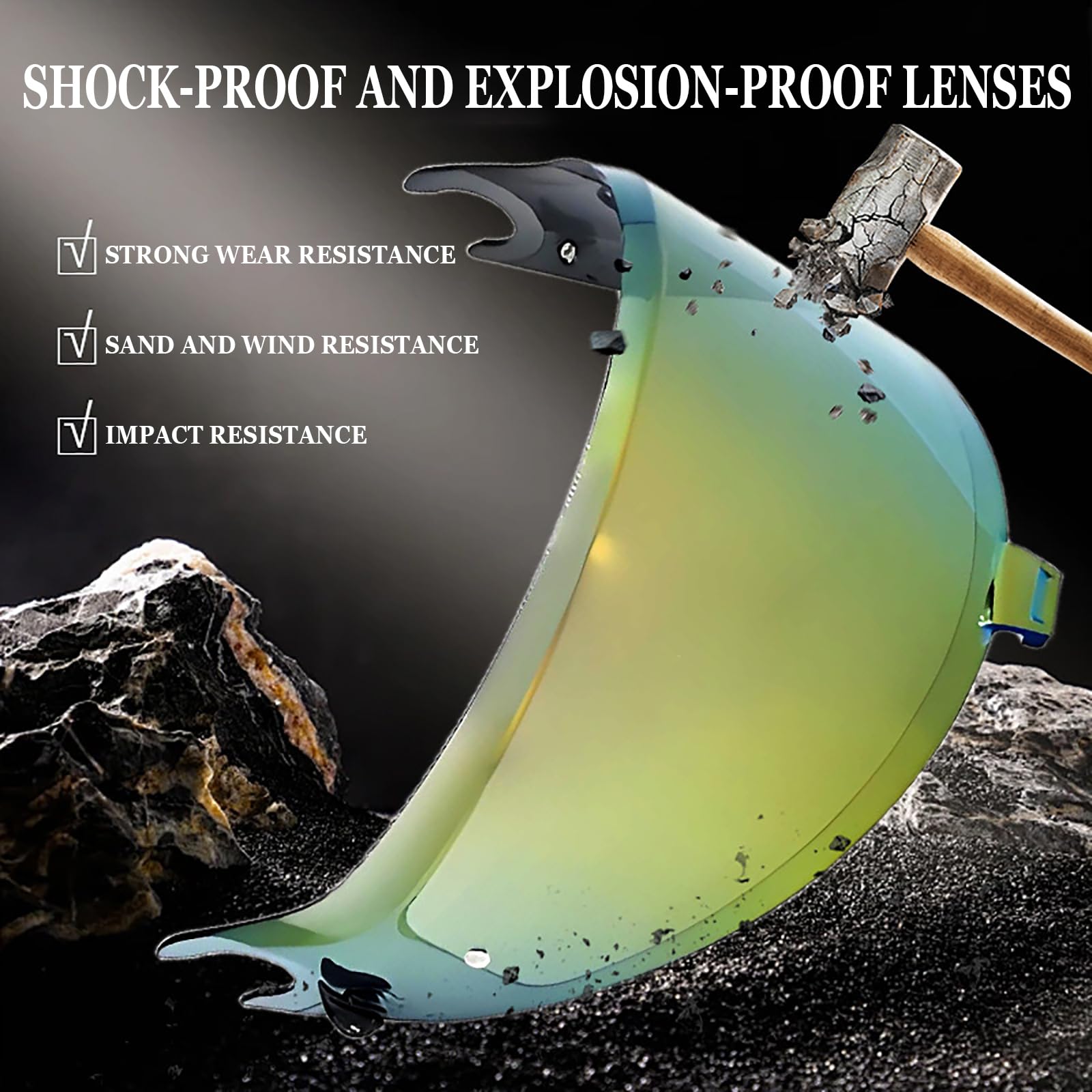 Visiera per Casco per Shark Spartan GT/GT PRO/Spartan RS, Visiera Colorata Lenti per Caschi da Moto, Lenti del Parabrezza del Casco Ricambio per Visiera Protettiva,D Blue