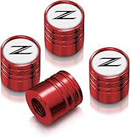 Vista 5 de iPick Image Para Nissan 370Z Z Logo Blanco sobre Negro Aluminio Cilindro Estilo Neumático Válvula Tapas de Válvula