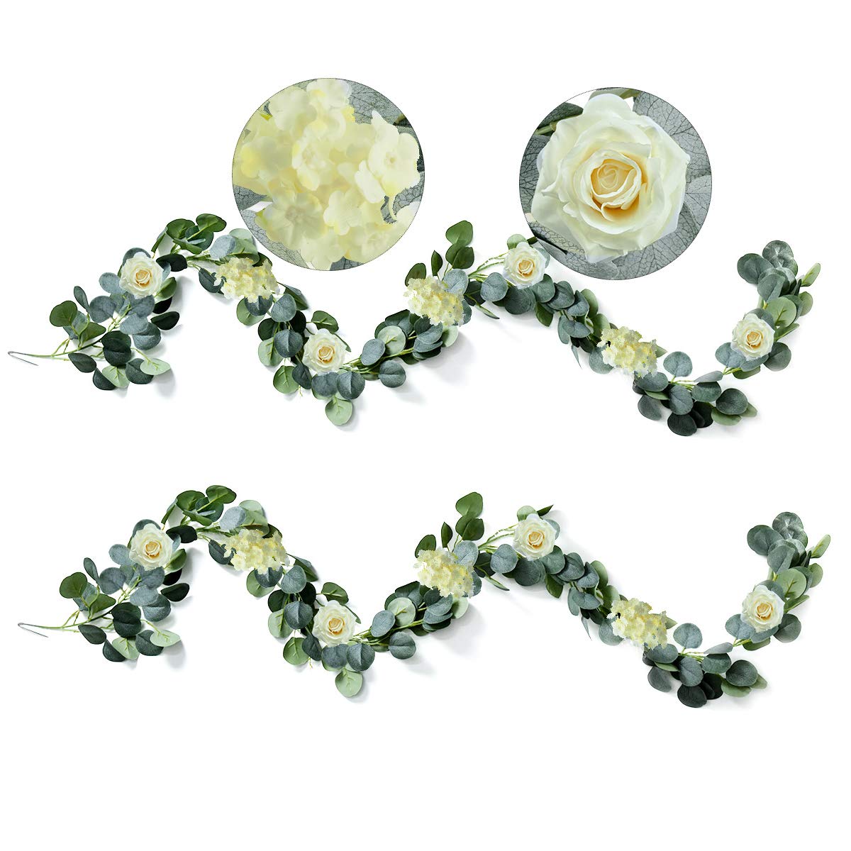 Artificial Eucalyptus Garland Vines Garland Decoration Hanging Greenery Eucalyptus Leaves Artificial Plant Vine Home Wedding Decorations Indoor Outdoor