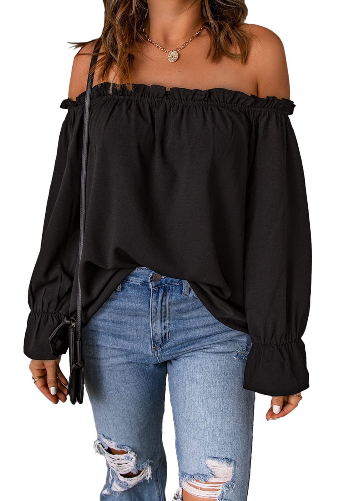 one shoulder chiffon top