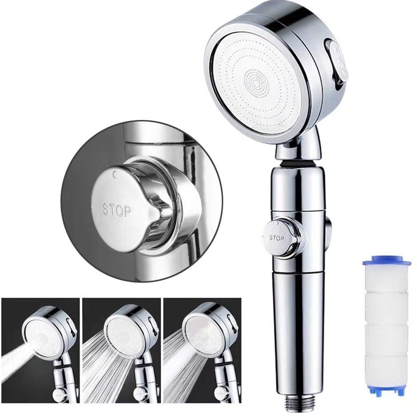 Shower Head Alcachofa de Ducha con Filtro de Alta presión, Ducha de Mano para Reparar la Piel Seca y Lavar el Inodoro, desagüe del Suelo, fregona, Esquina Shower
