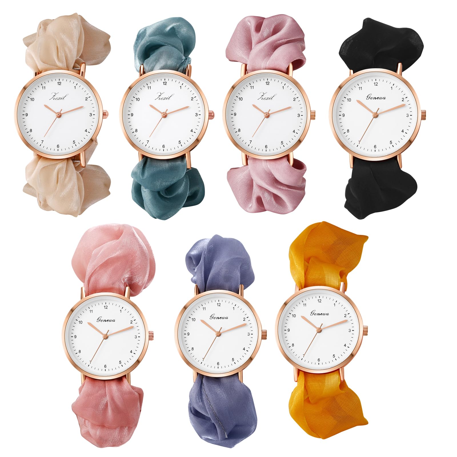 JewelryWe Uhren Damen Elastisch Haarband - Einzigartige Einfache Analog Quarz Armbanduhr Frauen Mädchen Uhr mit Haargummi Elastisch Armband Geschenk