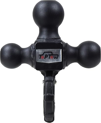 Miniatura 5 de TOPTOW 64011 - Soporte de enganche de tres bolas para remolque con gancho bestia, negro mate, se adapta a caja de remolque receptor de 2 pulgadas