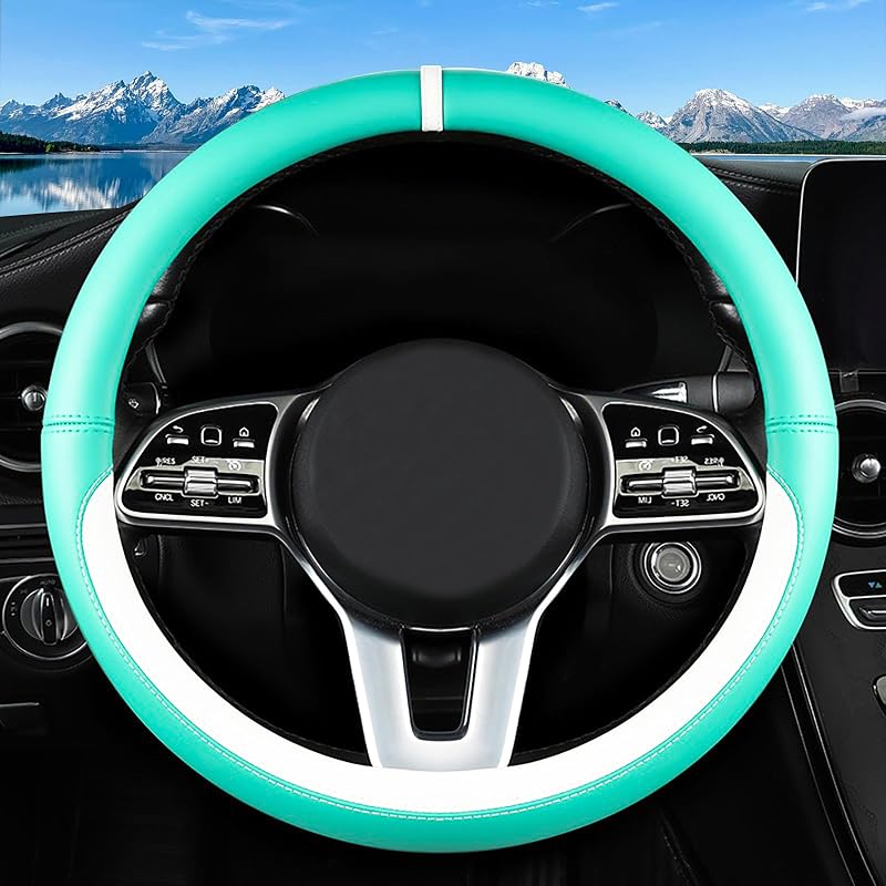 Capa para Volante em Material Panapi FBLOWMOD Azul e Branco, para Volantes de 36,8 a 38,1 cm