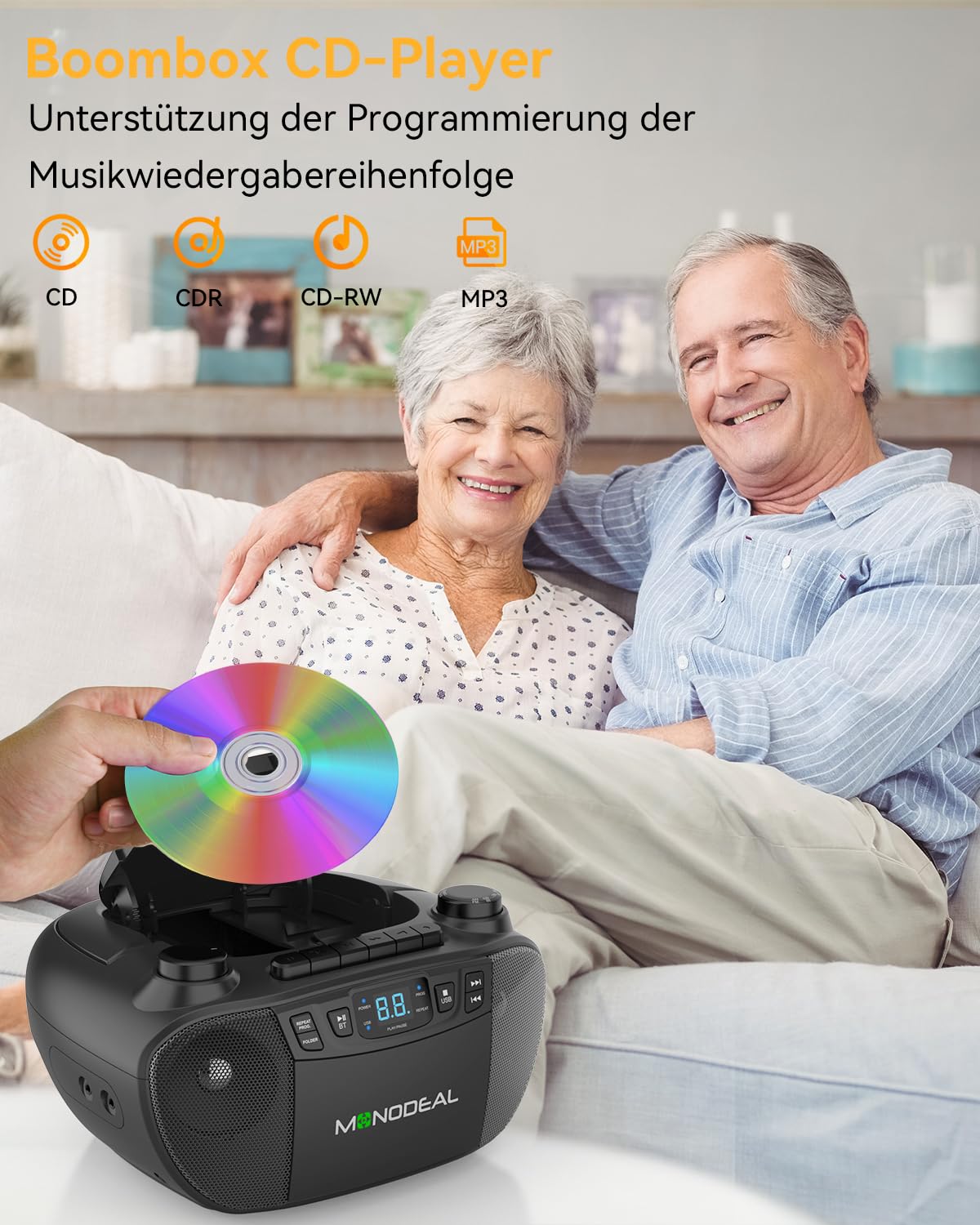 CD Player mit Kassette, Kassettenrekorder, Radio mit CD und Kassette | CD Player mit Radio & USB-Player, Bluetooth CD-Player, AM/FM Radio