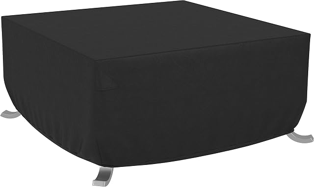 Amazon Basics Square Patio Fire Pit/Table Cover - 1.06 m, Black