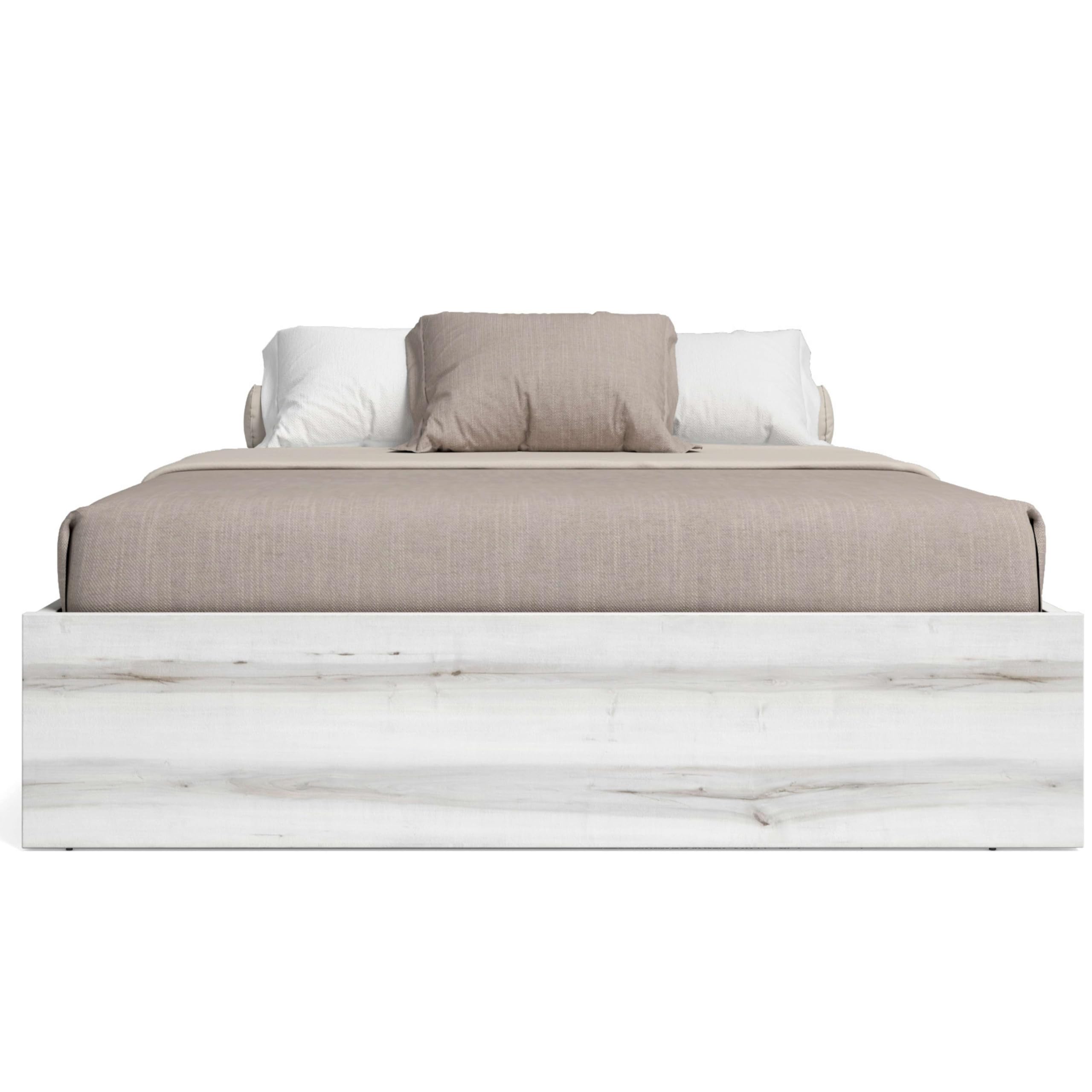 Miroytengo Cama para Dormitorio Habitación de Matrimonio Aro Estilo Contemporáneo en Color Blanco 150x190 cm