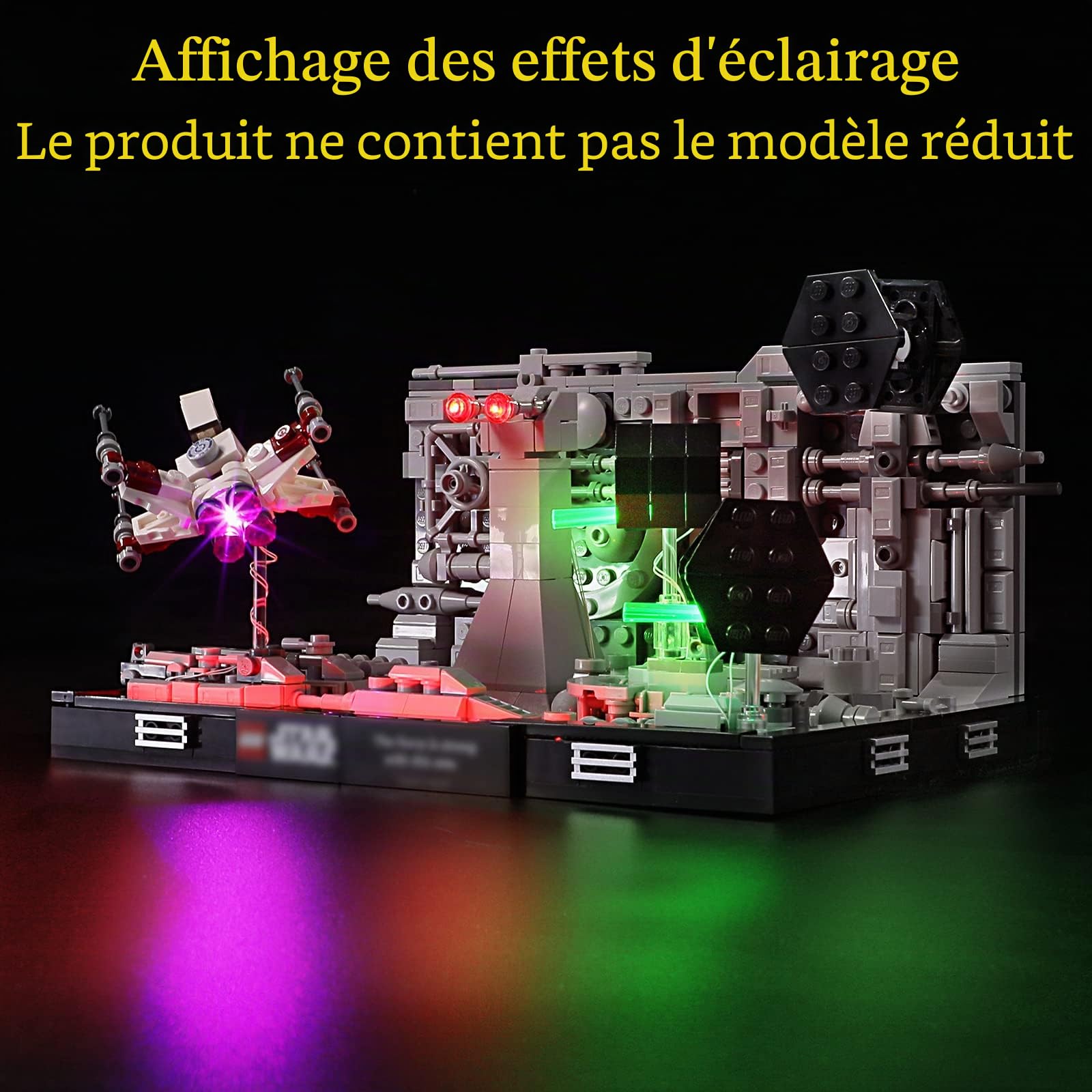 GEAMENT Jeu De Lumières Compatible avec Lego Diorama de la Poursuite dans Les Tranchées de l’Étoile de la Mort (Death Star Trench Run Diorama) - Kit D'éclairage LED pour Star Wars 75329