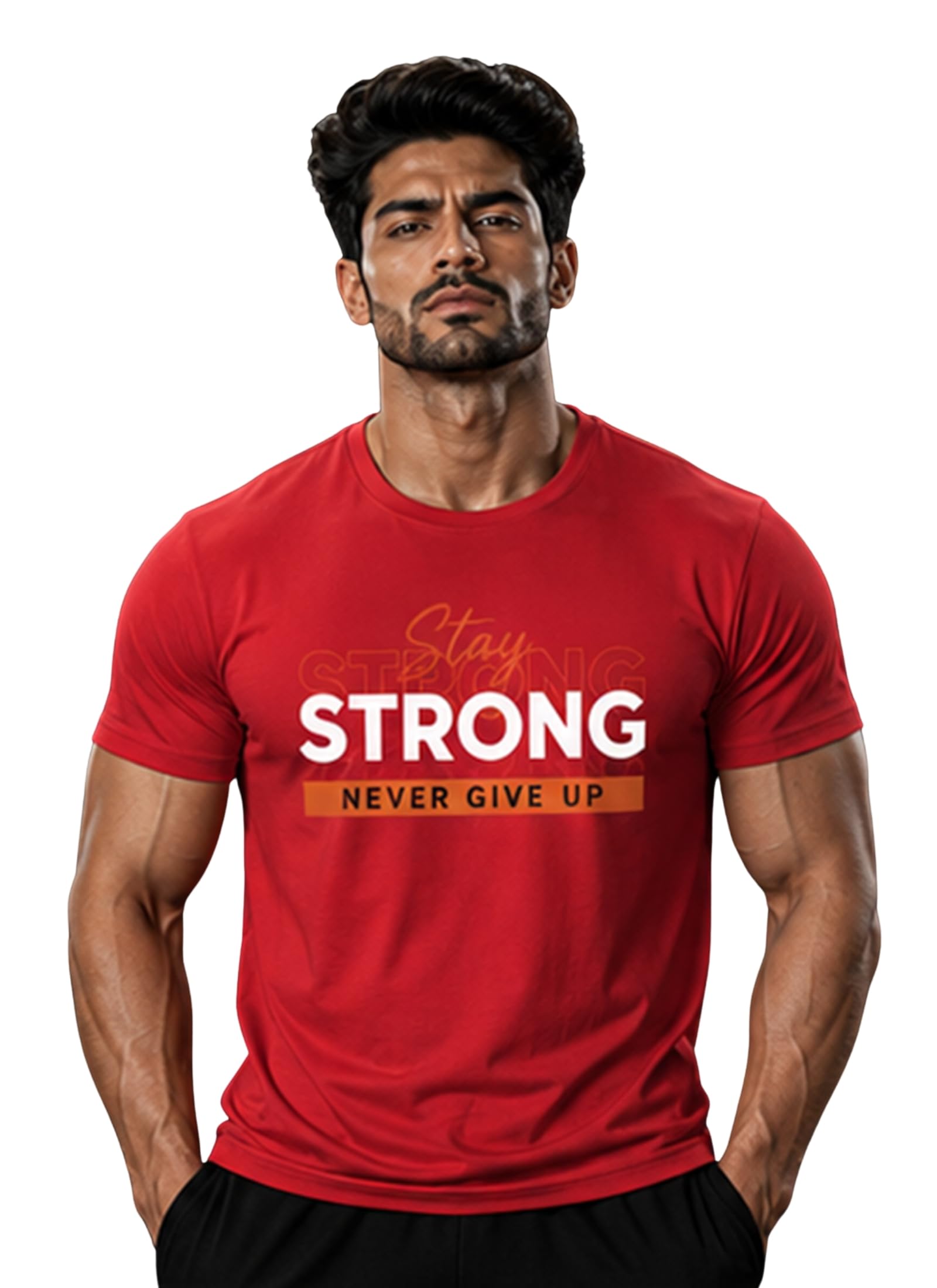 Dpassion Men's Quick Dry Sports T-Shirt | Printed Gym Workout Running Training Activewear Tee-picture-32