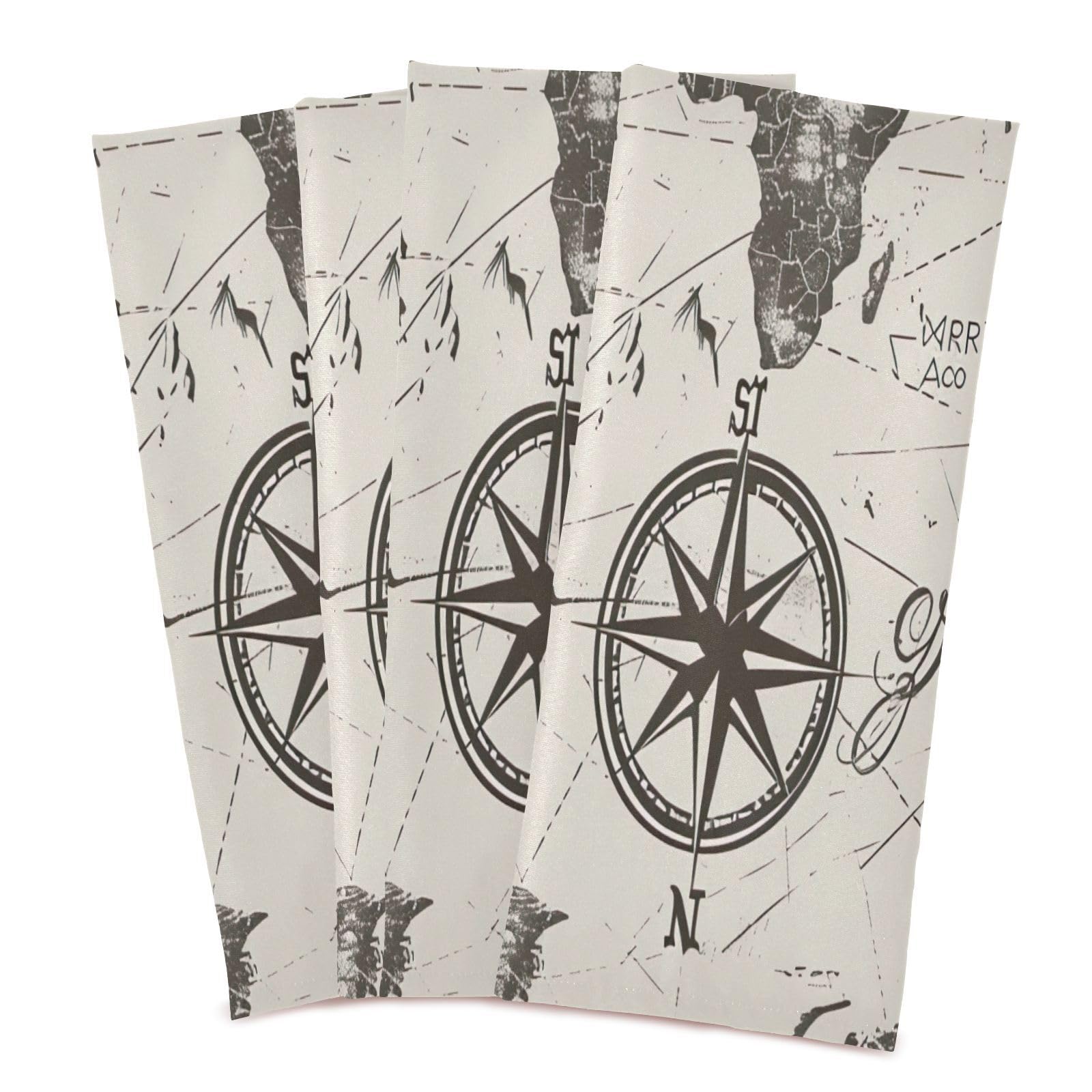 STAYTOP Retro World Map Kitchen Dish Towel Set,6Pcs Drying Kitchen Towels Tea Towels Gift Set for Drying Cleaning Cooking Baking