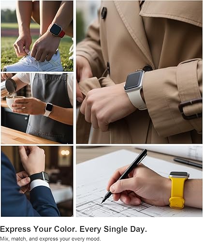 Miniatura 4 de Bands Compatible with Apple Watch Band 38mm 40mm 41mm 42mm 44mm 45mm 46mm 49mm for Women Men, Soft Silicone Sport Replacement Strap Wristbands for