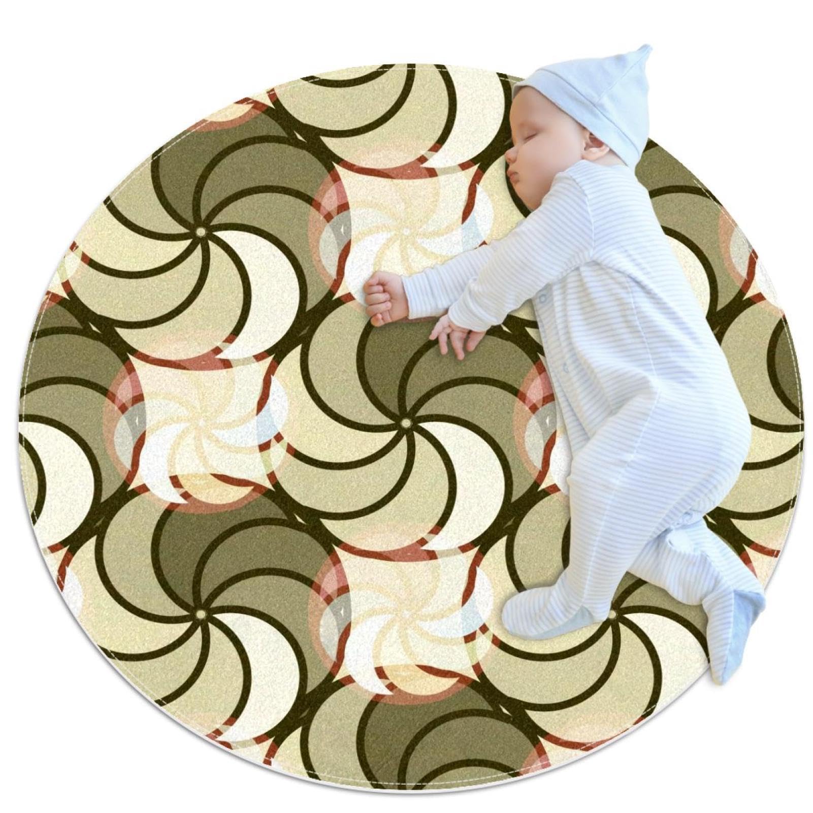 Tapis de salle de bain avec imprimé symbole arménien rond 1 m de diamètre