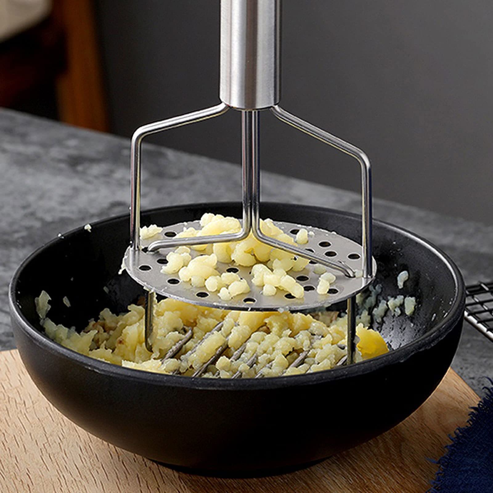 Schiacciapatate Schiacciapatate Ricer in Acciaio Inossidabile Doppia pressa per purea di Cibo Pressa Manuale Ricer per Patate Alimenti per Verdure Utensile da Cucina