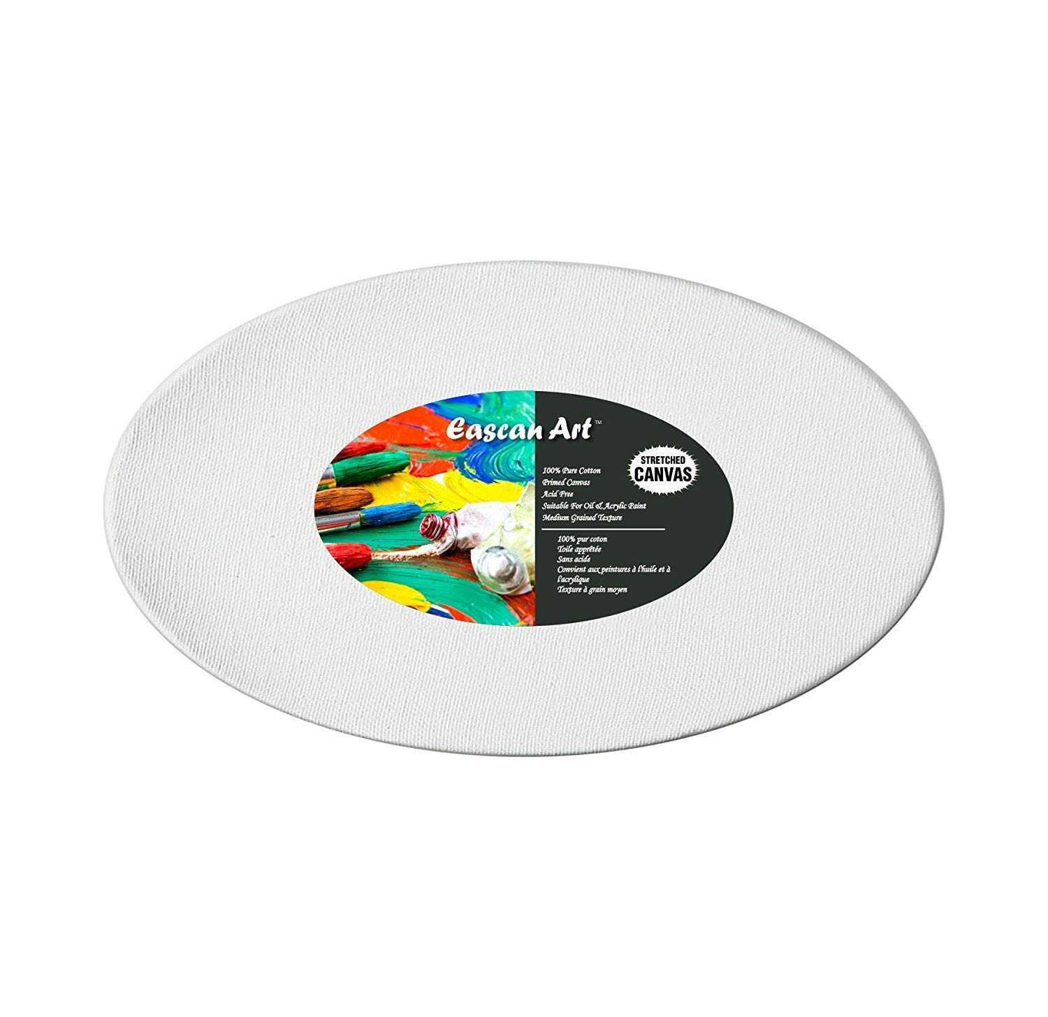 Eascan Art Pre-Stretched Oval Shaped Canvas for Painting (Pa -2 Eascan Art Pre-Stretched Oval Shaped Canvas for Painting (Pa -2