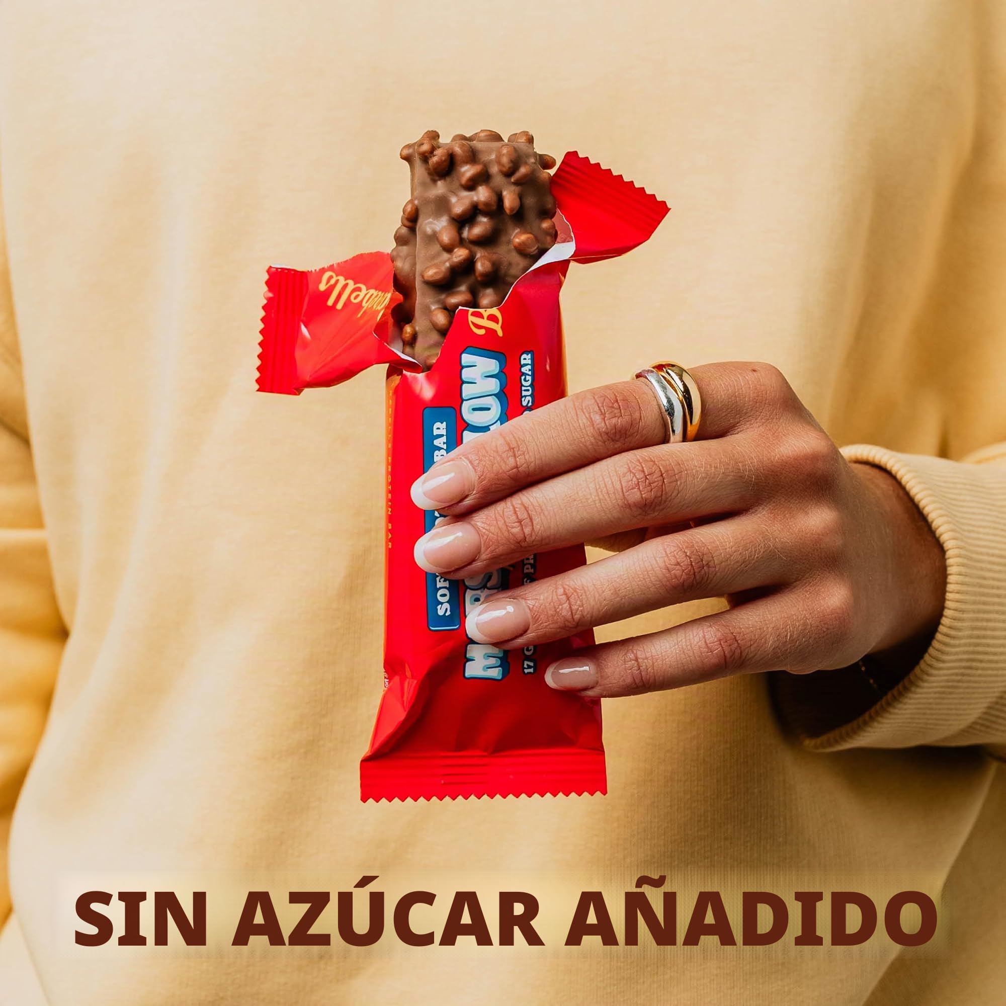 Barebells Soft Protein Bar - Barra alta en proteínas de 17 g, barra baja en azúcar, sin aceite de palma - Marshmallow Rocky Road, 12 x 55 g