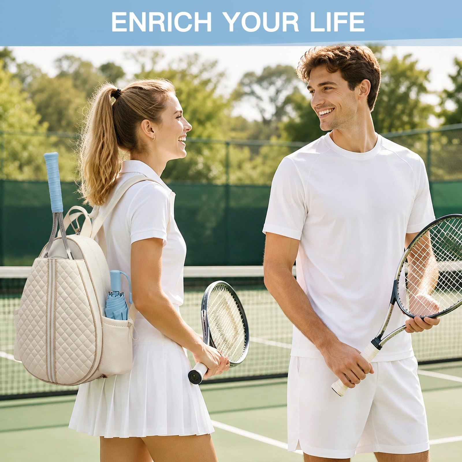 Mochila de tenis, bolsa de tenis para mujer, hombre y niños, bolsa impermeable para 2 raquetas de tenis, pickleball, tenis y bádminton