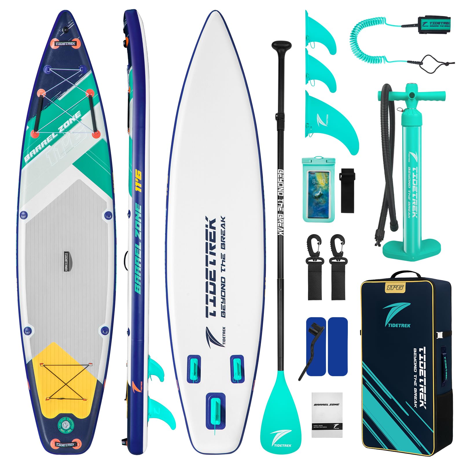 11'6" Inflatable Stand Up Paddle Boards, Premium SUP Accessories, Non-Slip Comfort Deck for Youth &amp; Adults
