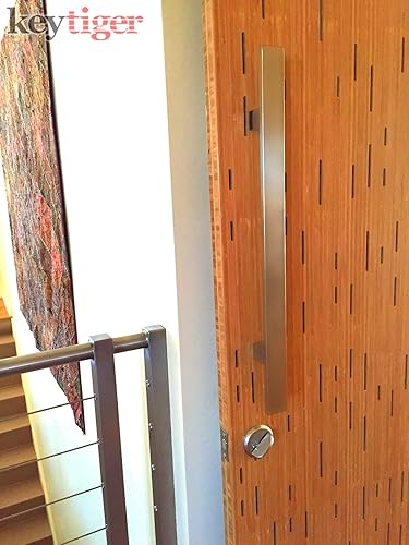 Miniatura 8 de Barra cuadrada de forma plana de 32 pulgadas de acero inoxidable moderna y contemporánea manija de puerta de entrada Toallero de barra de ducha de