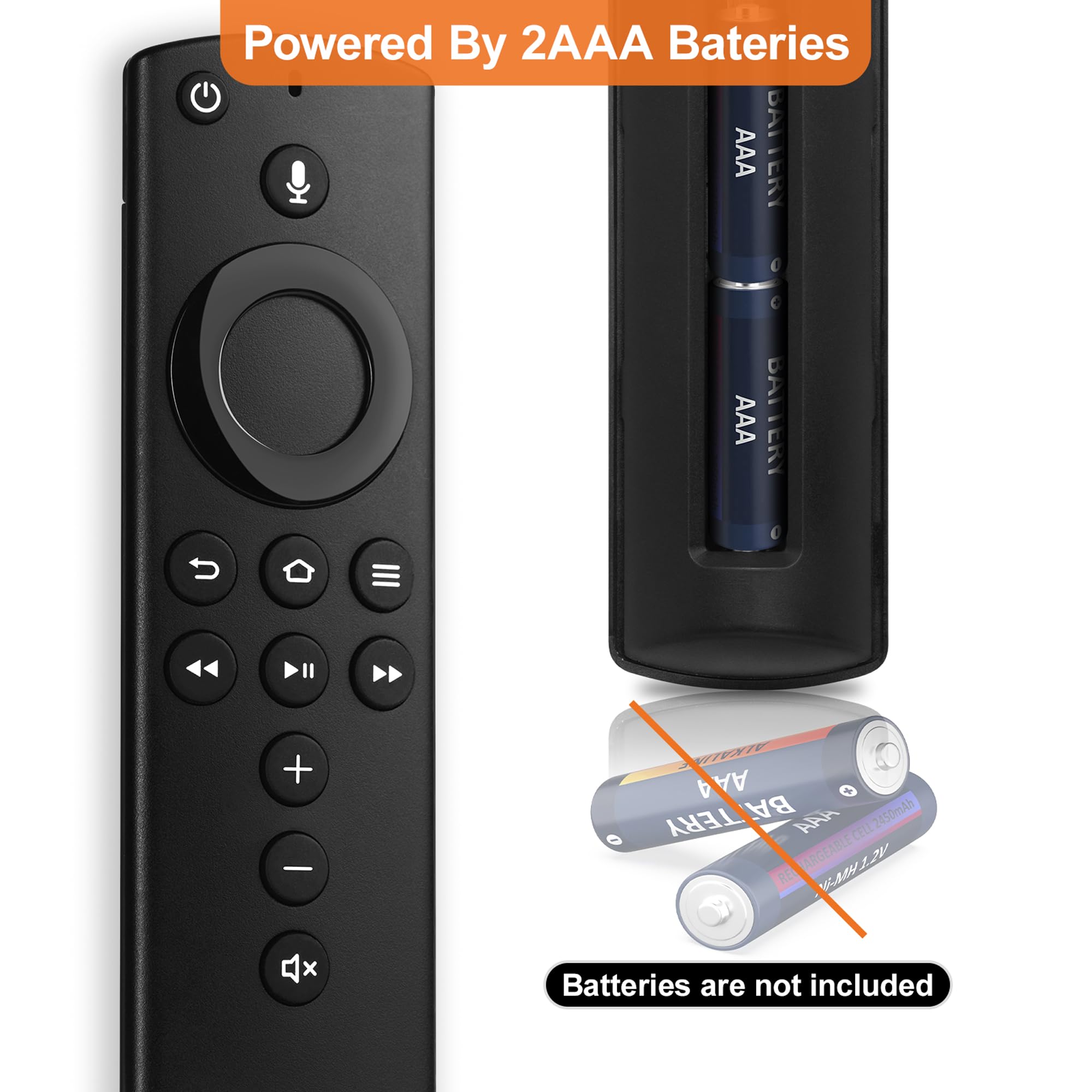 Zamienny pilot głosowy do FireSeries TV Stick (2. generacji/Lite/HD), Fire Stick 4K (Select/Plus/Max/1st/2. generacji), pilot FireStick do Smart TV 3. generacji i Cube (2. / 3. generacji)