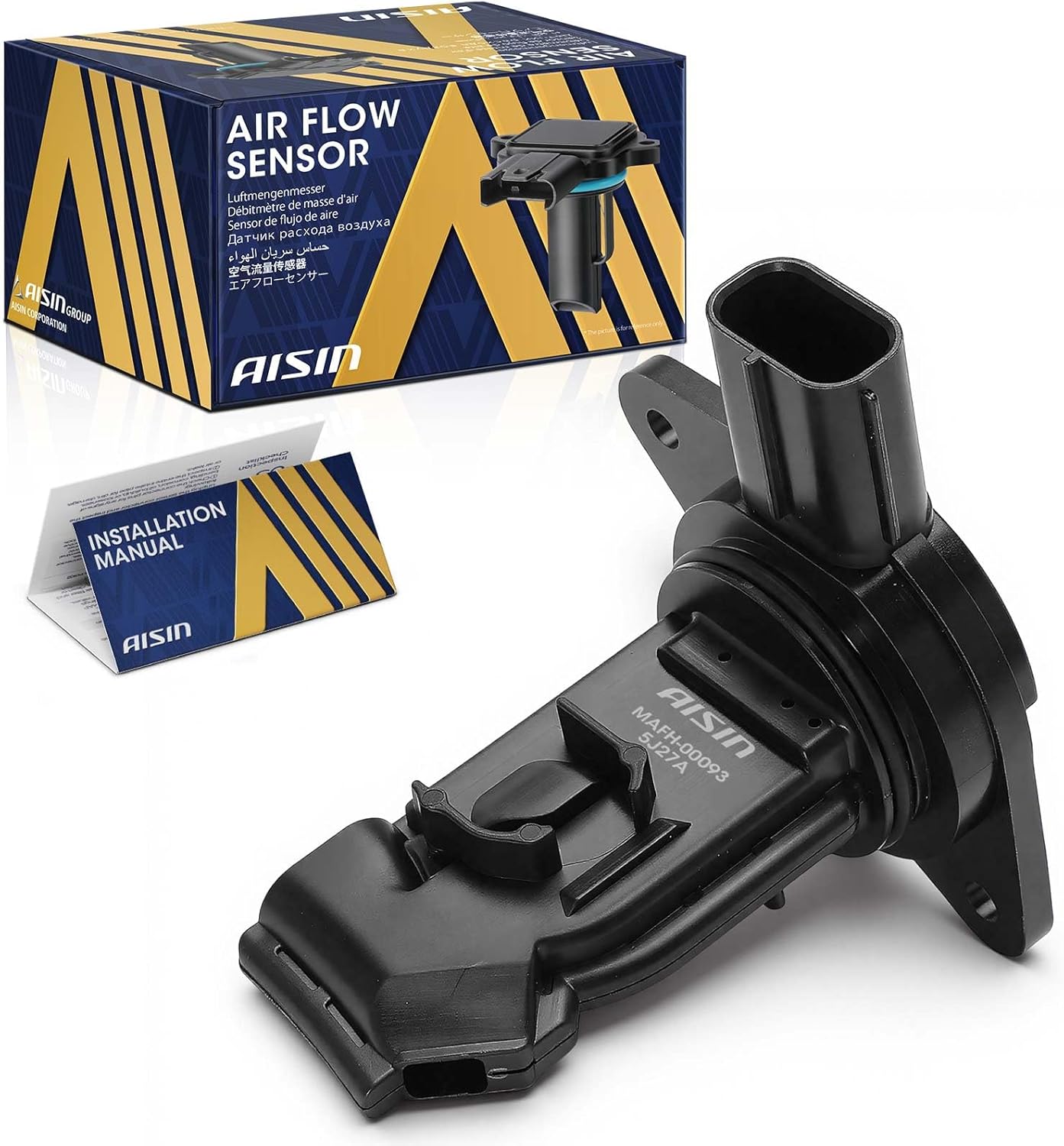 AISIN AFTERMARKET MAFH-00093 Mass Air Flow (MAF) Sensor - Compatible with Honda Civic 16-23 1.5L 2.0L, Accord 18-23 1.5L 2.0L, CR-V 17-23, HR-V Pilot 2023, Acura RDX 19-23, TLX 21-23 - with 4 Pins
