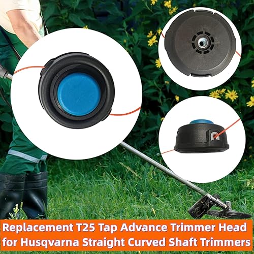 Miniatura 3 de T25 Tap Advance - Cabezal de recortadora de hilo para Husqvarna 124L, 125L, 125LDx, 128L, 128LD, 128LDx, 128R, 128RJ, 223L, 223R, cañas rectas