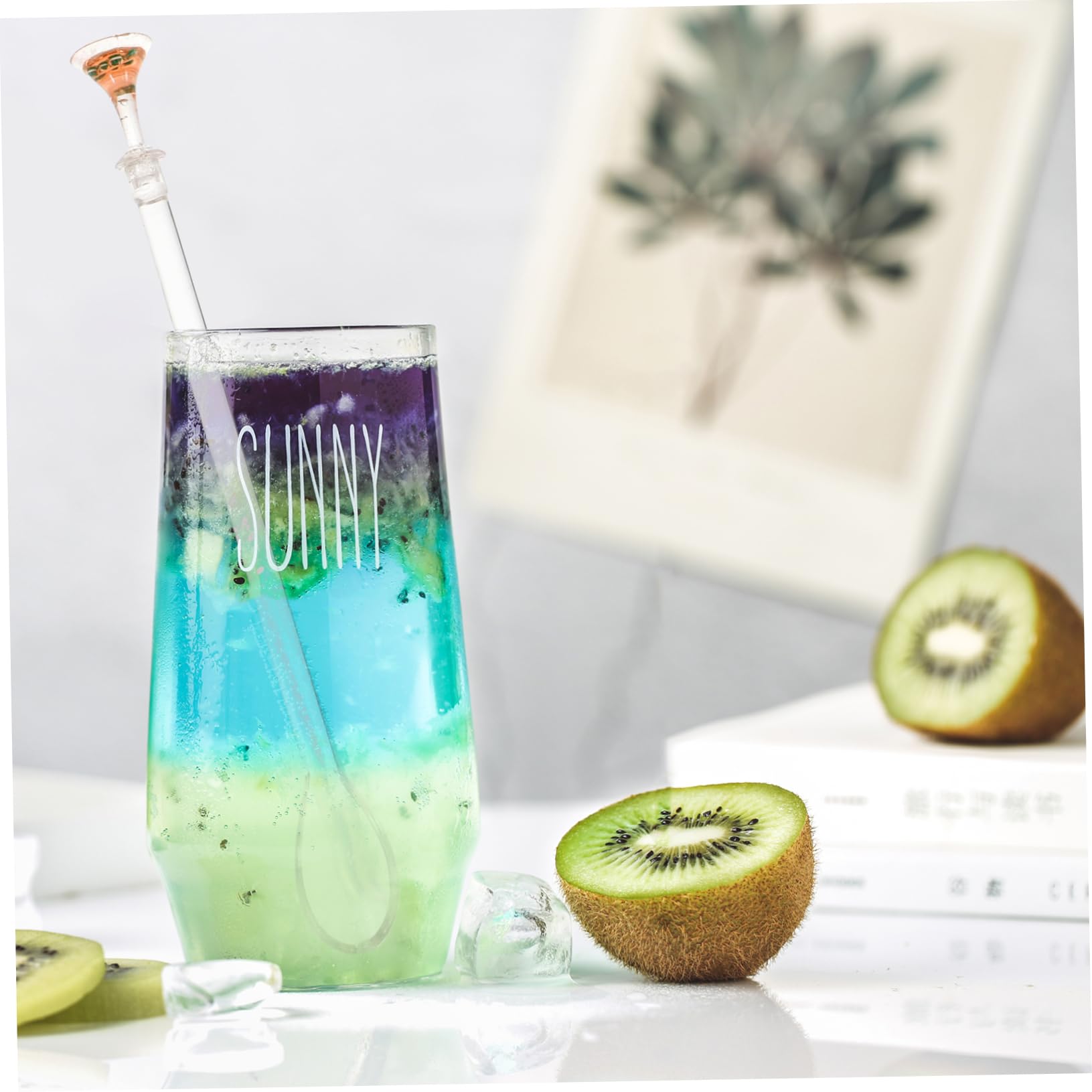 Hemoton 10pcs Acrylic Drink Stirrers Colorful Swizzle Stick for Mixed Cocktails Muddler Stirring Rod Reusable for Coffee Juice Random Color