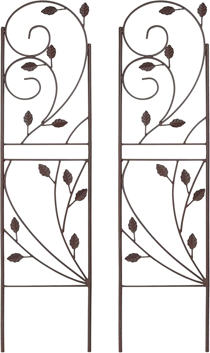 Sunnydaze 32 Inch Rustic Plant Design Garden Trellis Metal Wire for